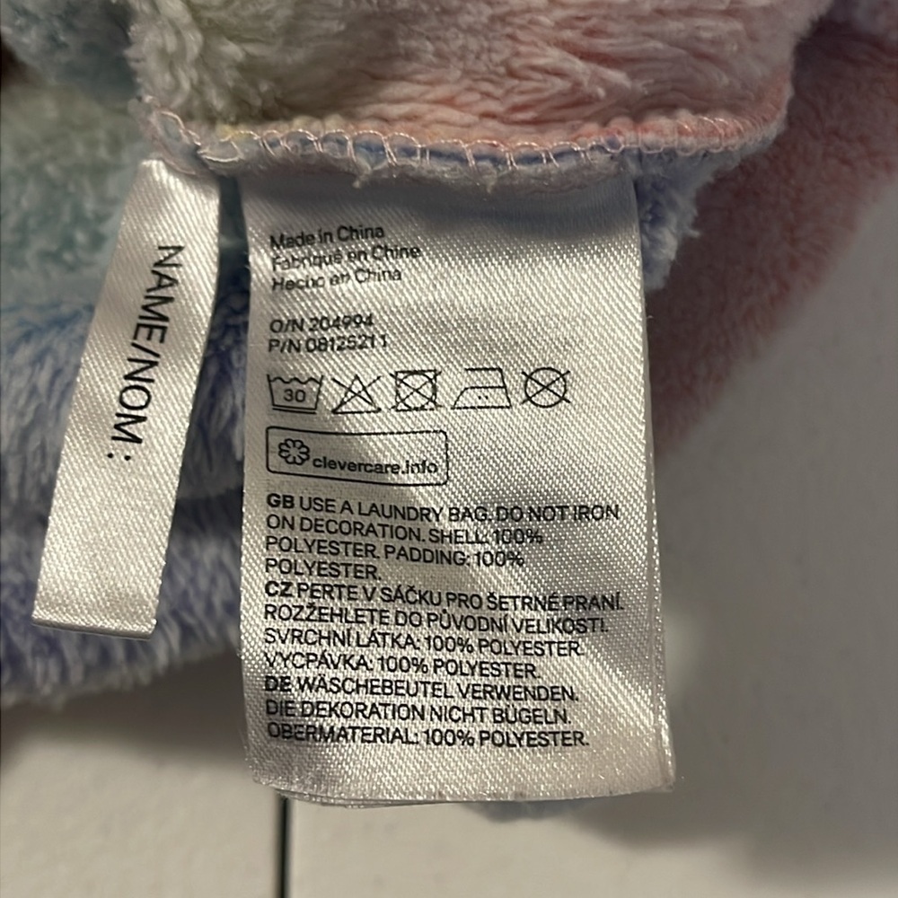 H&M Unicorn Rainbow Fleece Hoodie Zip Up Sweatshirt Size 6-8 - Picture 5 of 8